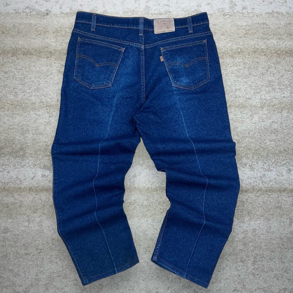 Vintage 90s Levis Jeans 540 36x30 Relaxed Fit Dark Wash Denim Brown Tab